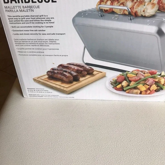 Kikkerland Silver Briefcase Barbecue NEW!!